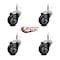 Service Caster 3'' Black Polyurethane Wheel Swivel 7/16'' Grip Ring Stem Caster Set, 4PK SCC-GR20S314-PPUB-BLK-716138-4 - alternate 3